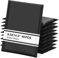 Bubble Mailers 9.5x14.5" 40 Pack Usable Size 9.5x13.5" Black Padded