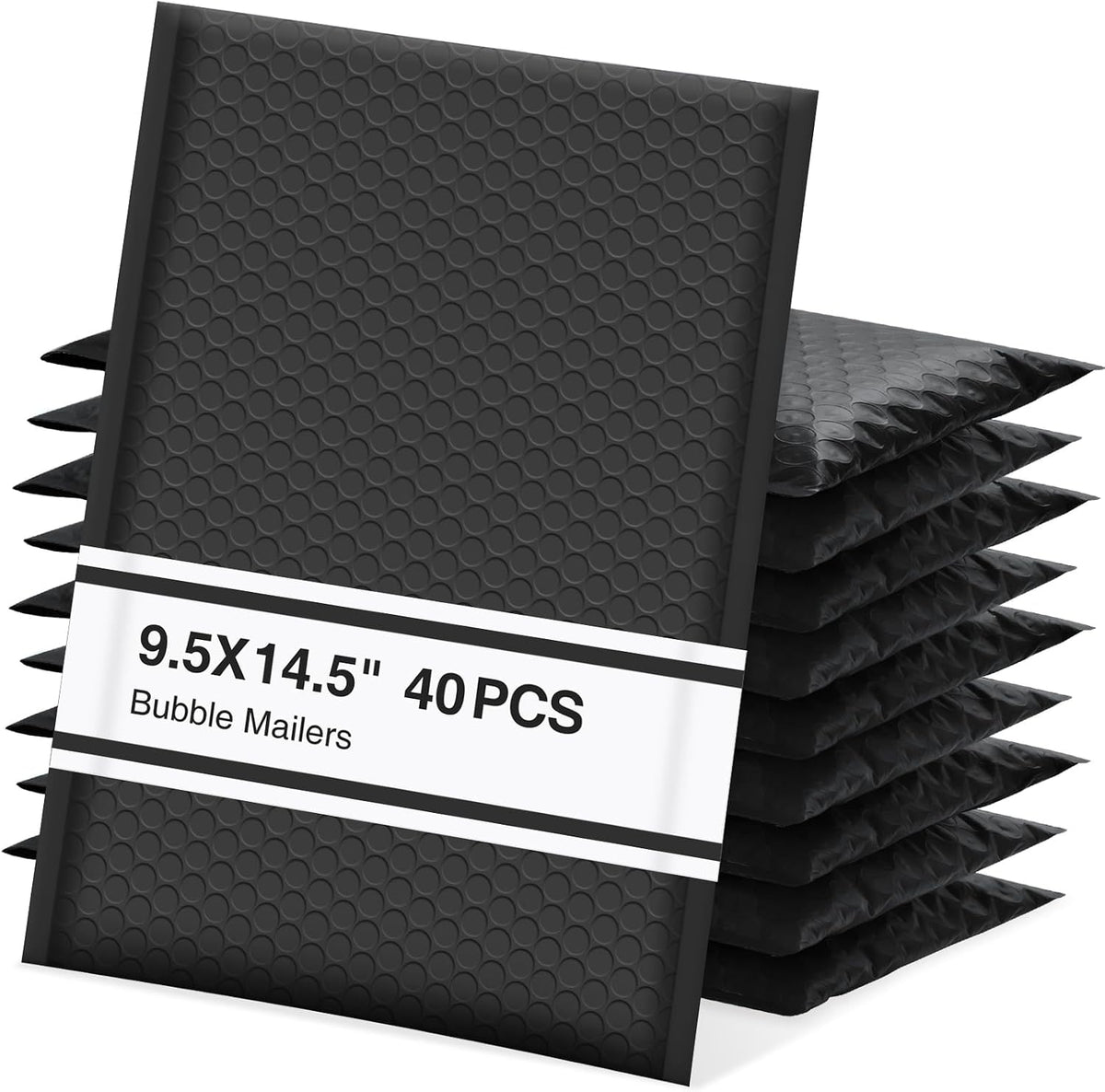 Bubble Mailers 9.5x14.5" 40 Pack Usable Size 9.5x13.5" Black Padded