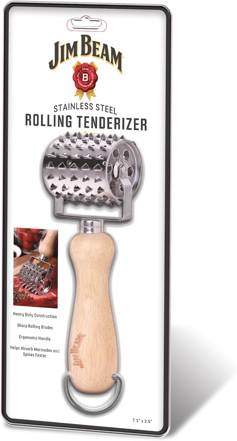 Style Asia Jim Beam JB0150 Rolling Vintage Style Meat Tenderizer, Silver