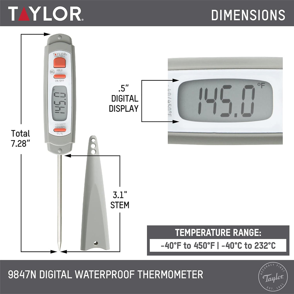 9847 Waterproof Digital Instant Read Meat Thermometer