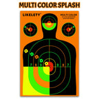 12x18 Inch Silhouette Splatter Targets, Bright Multiple Colors Effect