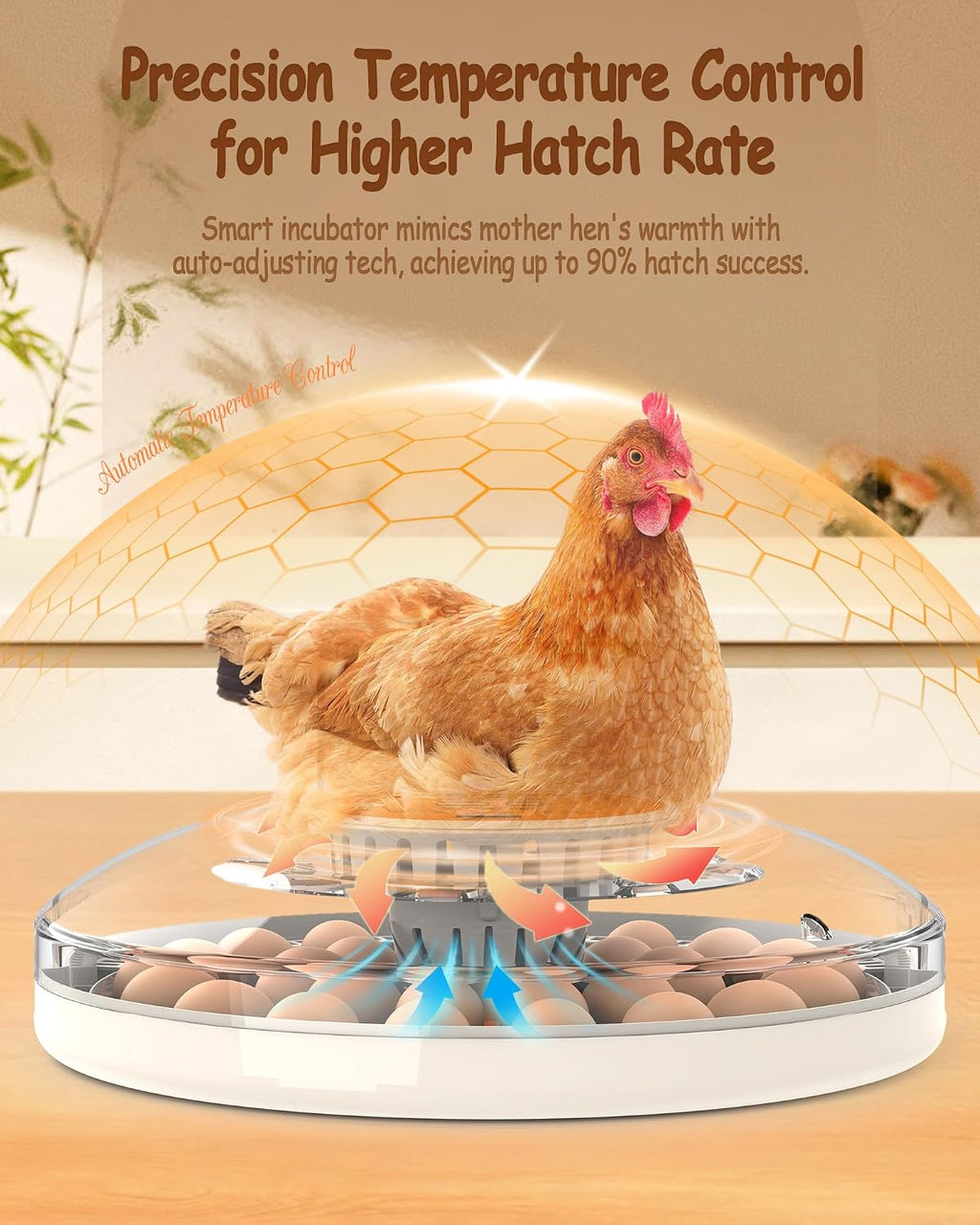 30 Egg Incubator, Incubators for Hatching Eggs with Auto Egg Turner, Automatic Temperature Control, LED Candle Light