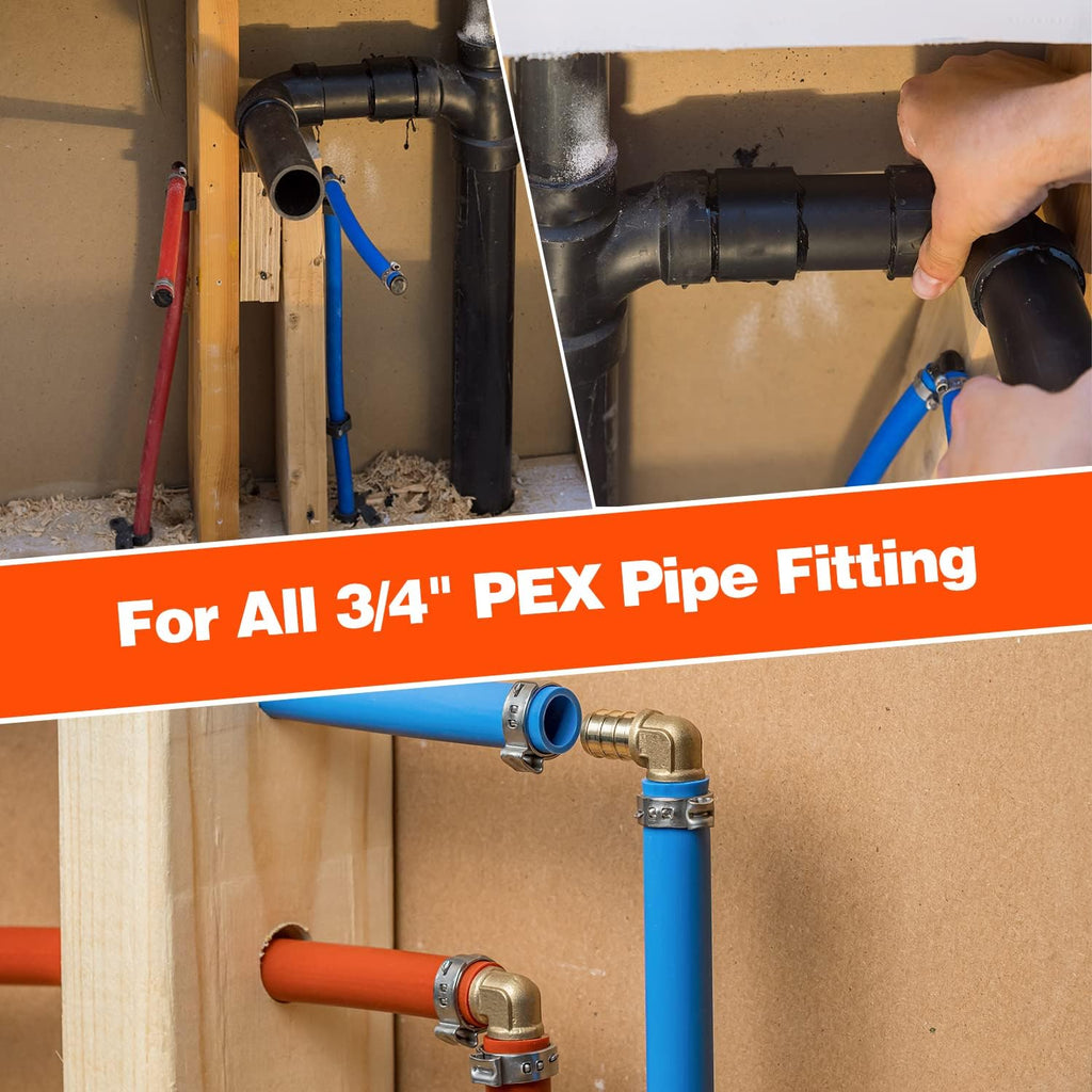 50 Pack 3/4" PEX Cinch Clamps, Stainless Steel Single Ear Hose Clamps