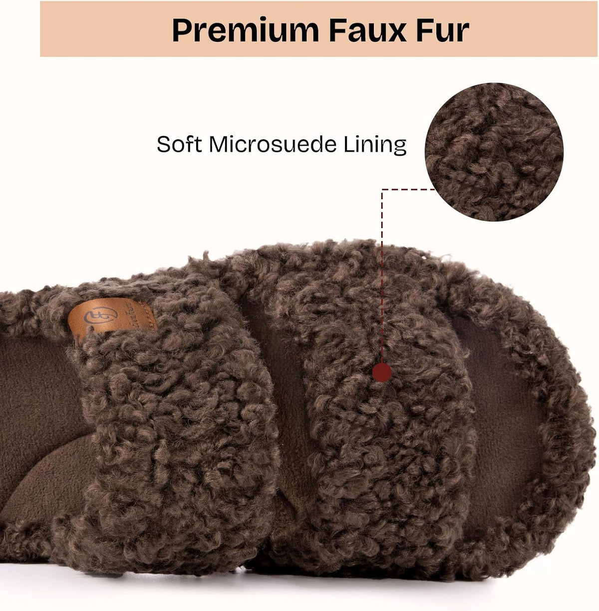 Womens Fuzzy Open-toe Slippers Memory Foam Indoor House Shoes | machine-washable,gifts,memory foam,anti-slip