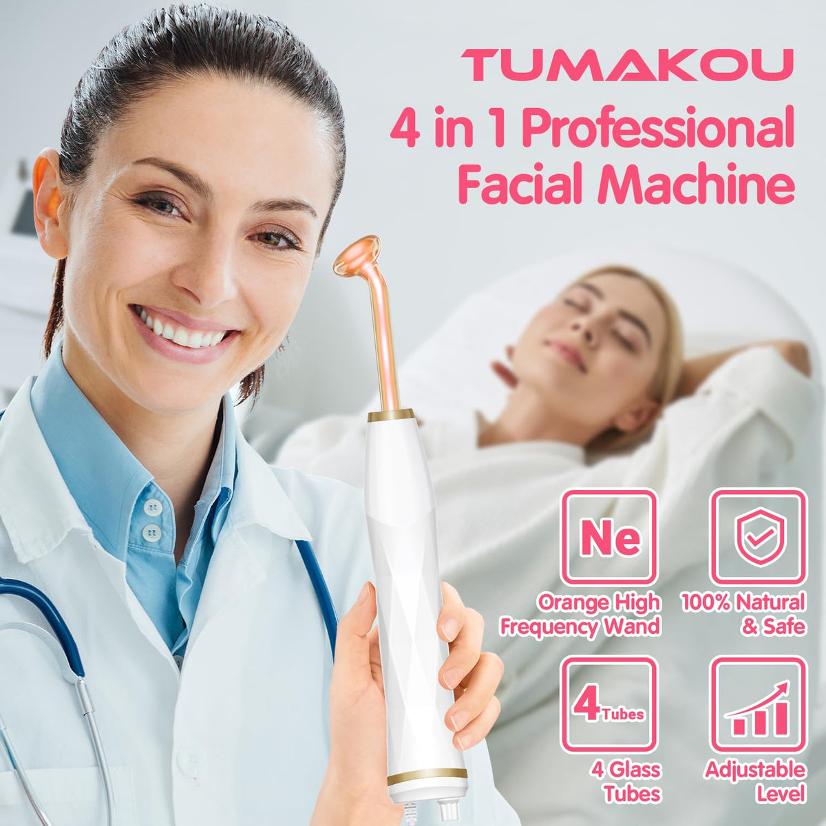 Portable High Frequency Facial Machine - Orange