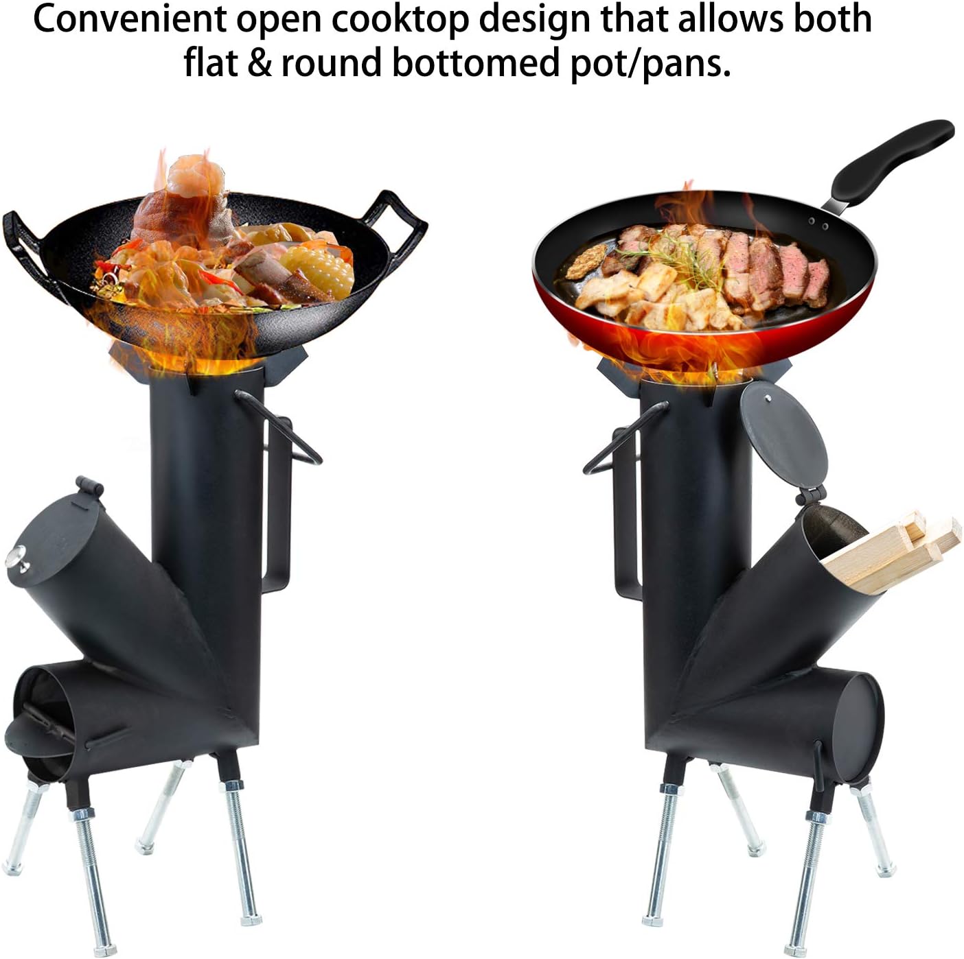 ROCKET STOVE is the perfect wood stove. A portable wood-burning camping stove with a fire poker. For camping gear &