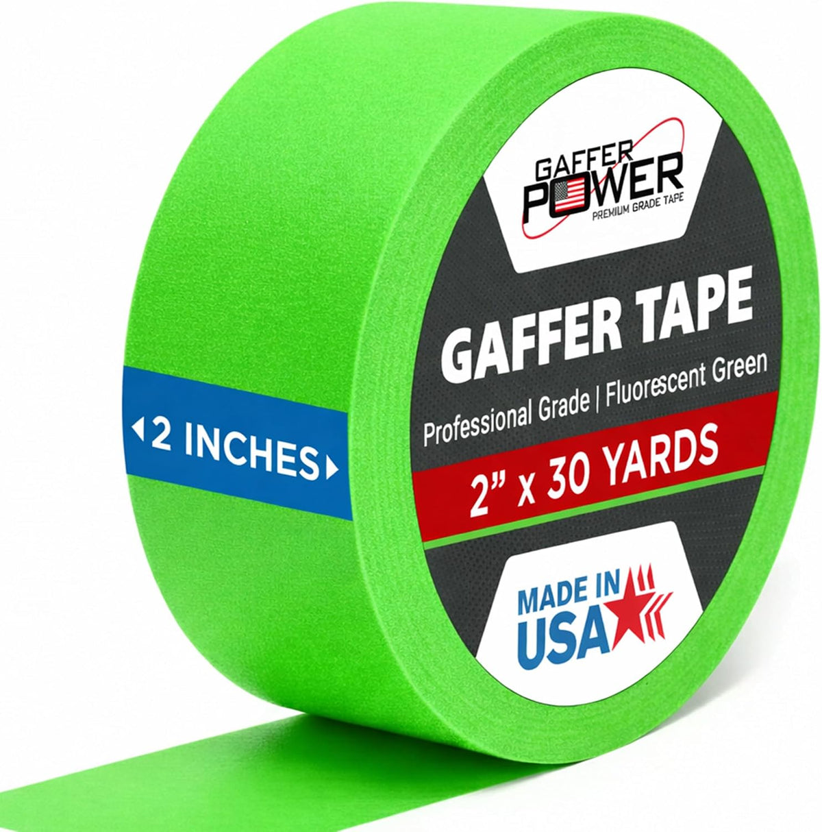 Fluorescent Green Gaffer Tape 2 Inch x 30 Yards, USA Made
