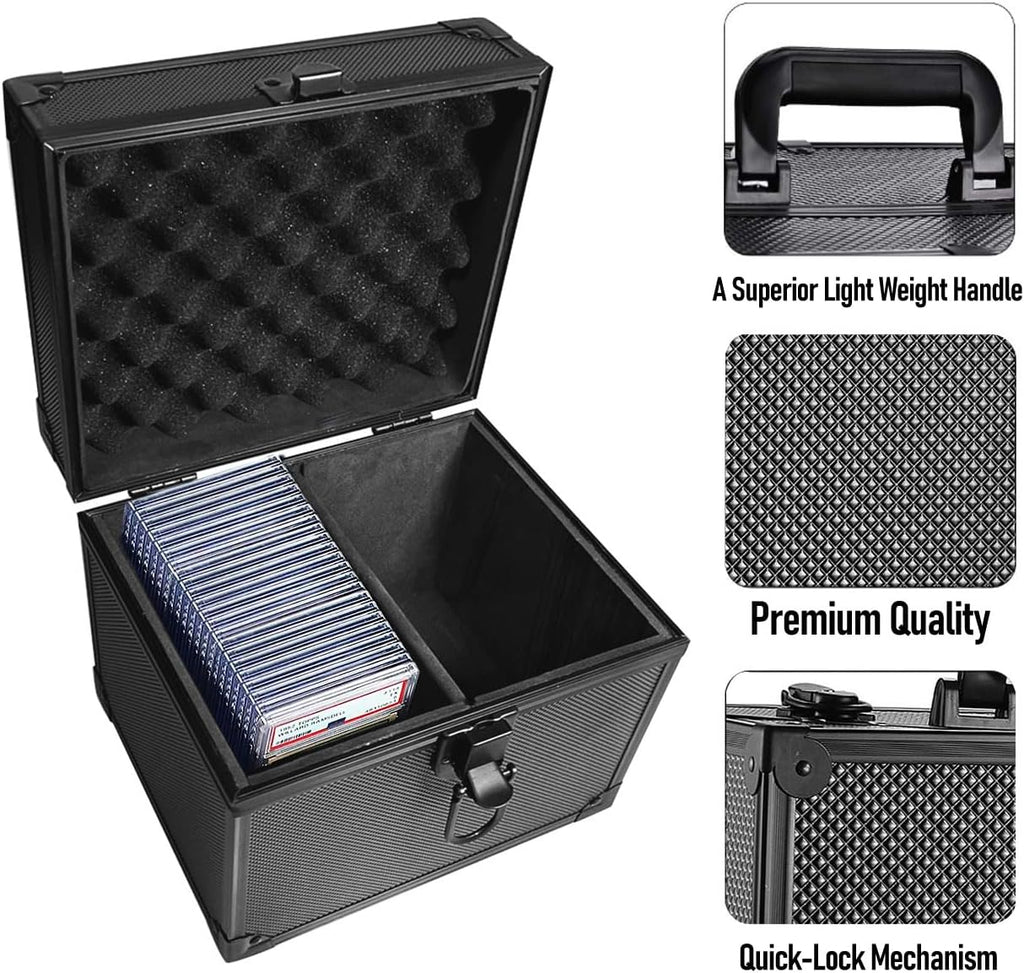 Graded Card Slab Storage Box Fits 44 PSA/BGS/FGS/SGC Graded Cards - Top Loader Card Holder Case Collector Box for