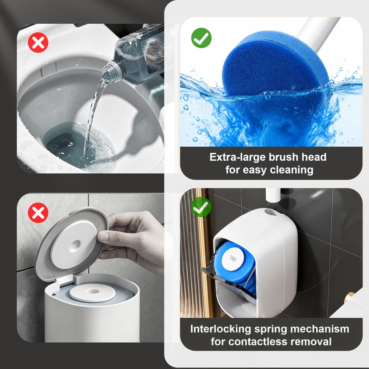 Disposable Toilet Brush Set, 35 Refills