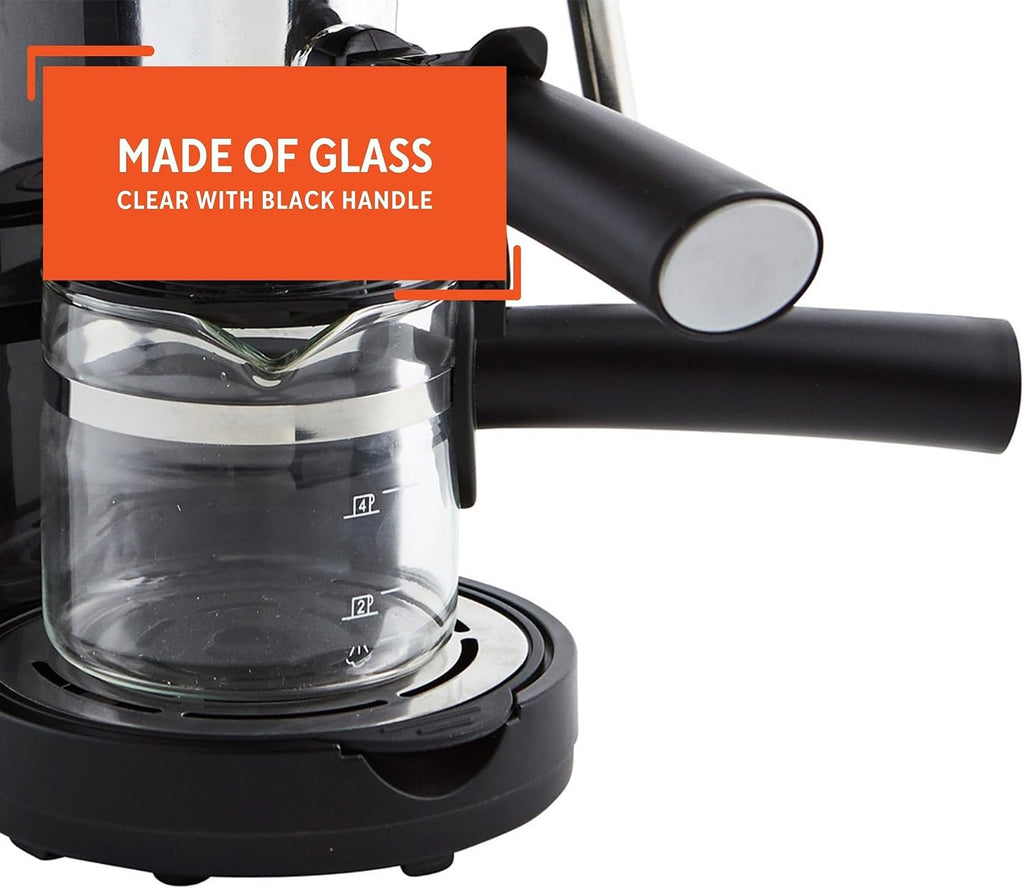 4 Cup Glass Replacement Carafe with Black Handle for Coffeemaker