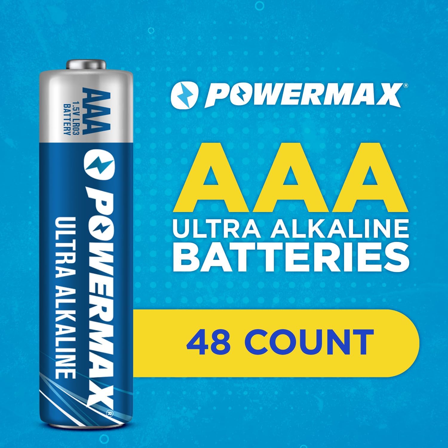 48-Count Triple AAA Batteries, Ultra Long Lasting Alkaline Battery for Home and Office, 10-Year Shelf Life
