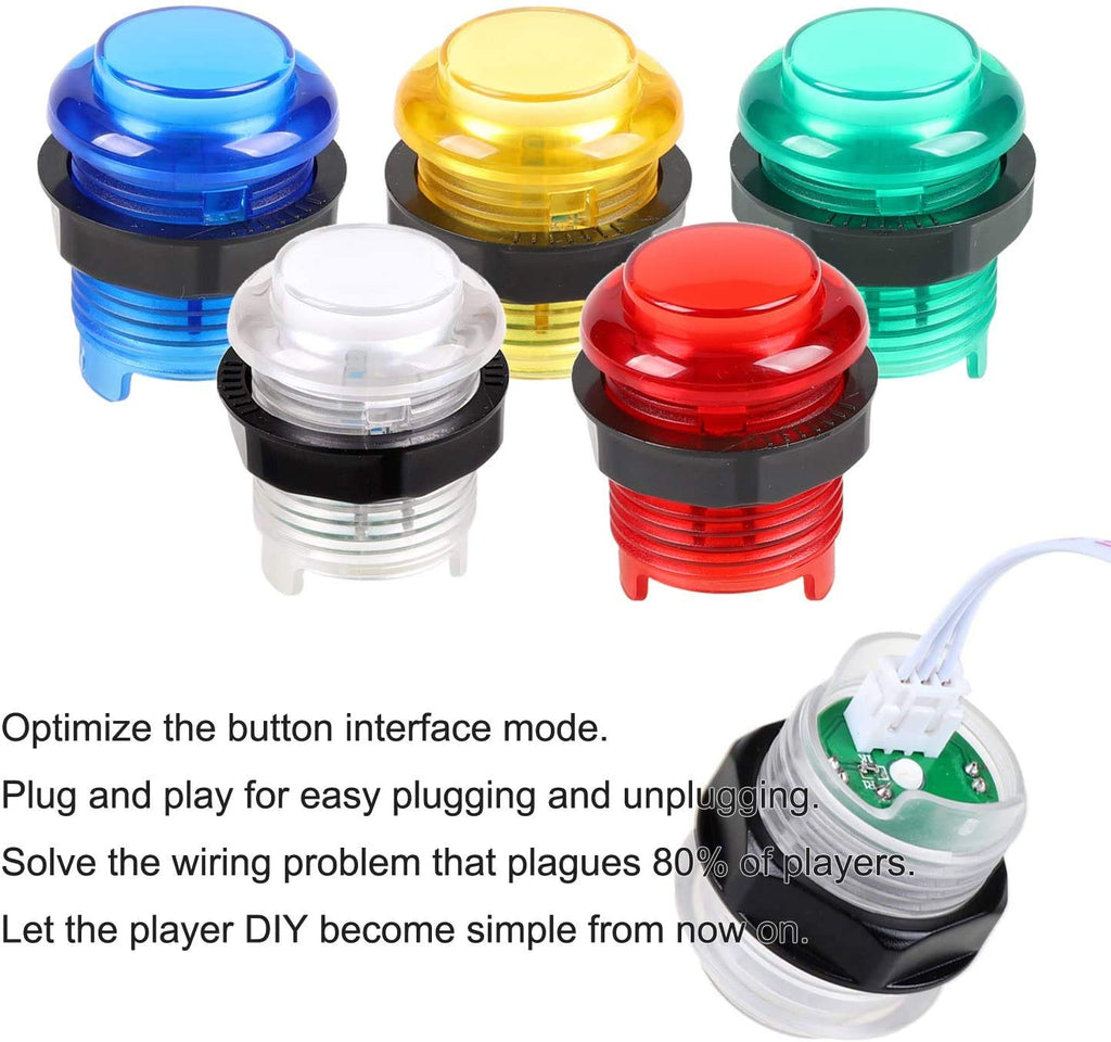 2 Player Arcade Game DIY Kits Part 2 Ellipse Oval Bat Joystick Handles + 20 LED lit Arcade Buttons Green & Blue Kits