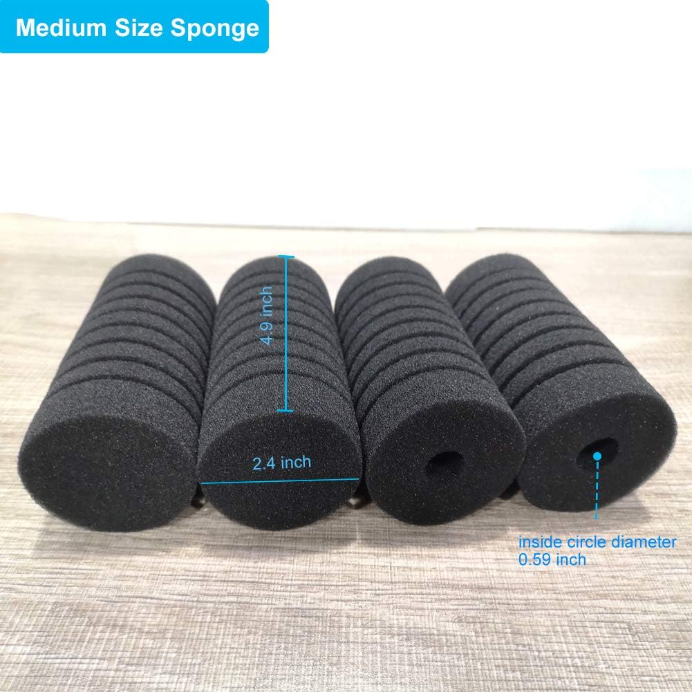 Pack of 4 Replacement Sponges for Aquarium Double Sponge Filter (M)