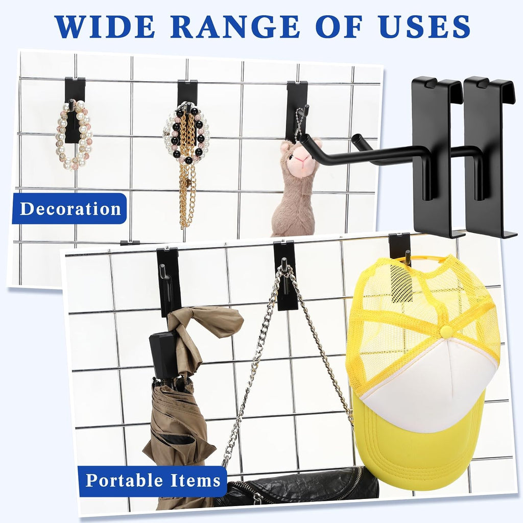 100 Pcs Gridwall Hooks Accessories 2/4/6 Inch Metal Grid Wall Hangers Display Hooks for Retail Garage Shop Commercial