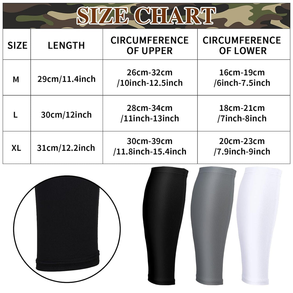 3 Pairs Calf Compression Sleeves for Men And Women Football Leg Sleeve Footless Compression Sock for Running Athlete