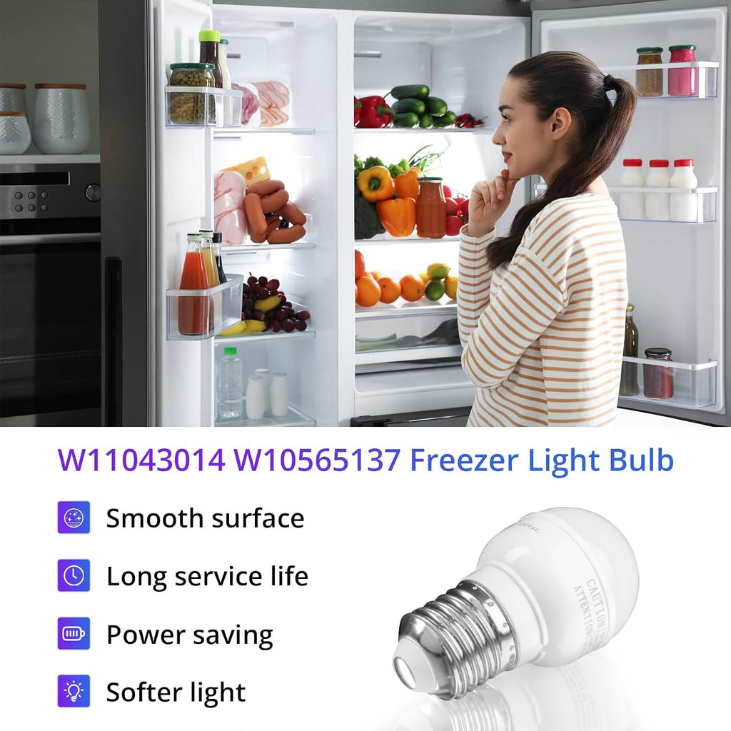 showingo W11043014 W10565137 W10805744 Refrigerator LED Light Bulb Replacement for Whirlpool Frigidaire Maytag Jenn-Air Amana Replaces W11125625 W11216993 W10820003 W10865849 PS12349398 4396822(1 PC)