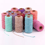 Cotton Twine String Bakers Rope: 2 Roll Twines for Crafts Gift Wrapping - 656 Feet Orange Black White Twine for
