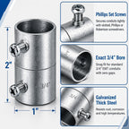 20PCS 3/4" EMT Coupling, Electrical Conduit Screw Connectors