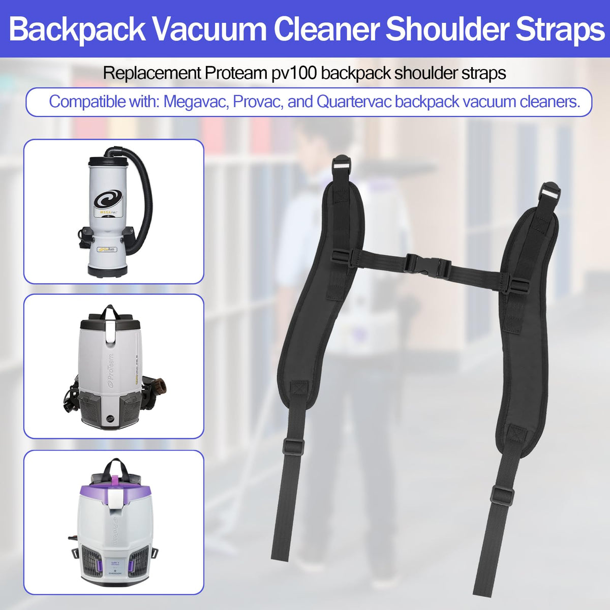 BZTT Backpack Vacuum Cleaner Straps Replacement Fits Proteam Vacuum Cleaner