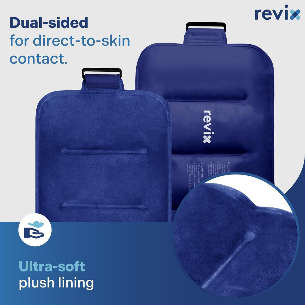 Ice Pack for Injuries Reusable Gel for Lower Back & Shoulder, Navy