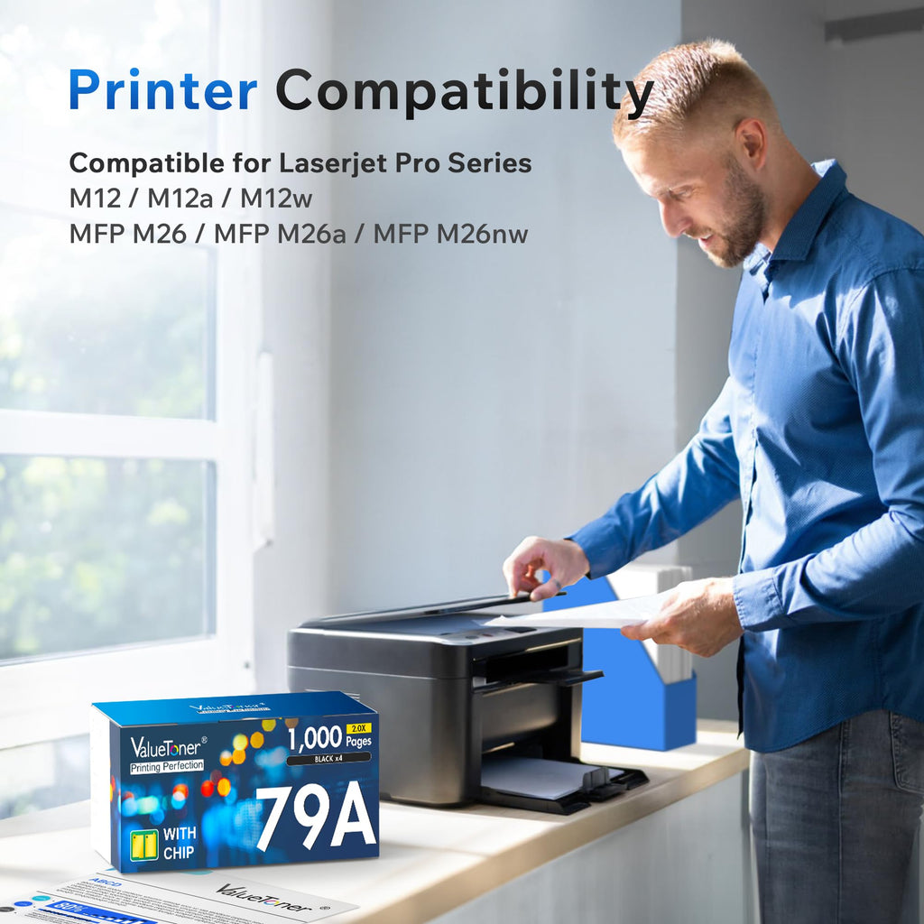 Compatible Toner Cartridges for HP 79A CF279A 4-Pack Replacement