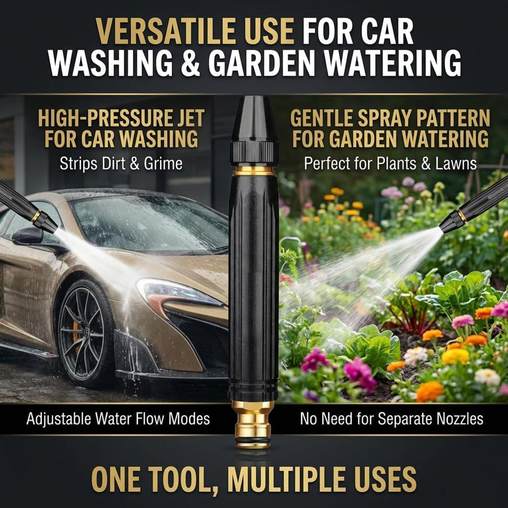 Home High-Pressure Water Gun Nozzle, Adjustable Garden Hose Sprayer with 3 Spray Modes, Leak-Proof Heavy Duty Nozzle