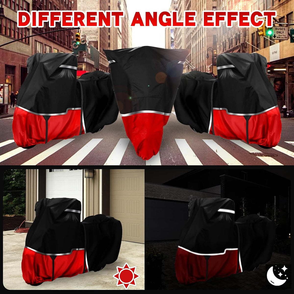 420D Waterproof Motorcycle Cover for Touring Models with Side Top Box