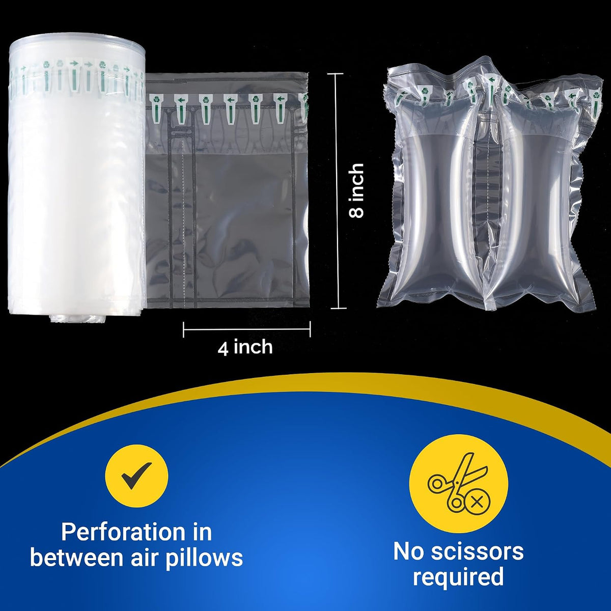 4x8 Inflatable Air Pillows for Shipping, Pump Included, 400 Count