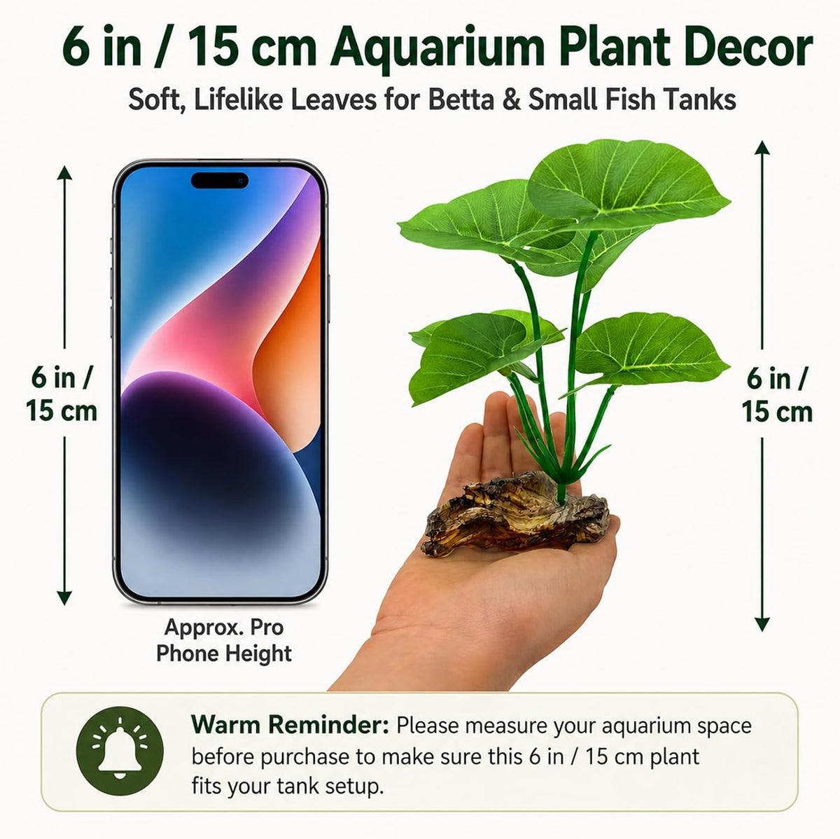 Aquarium Plants Soft Betta Fish Tanks Decor 6-in Aquarium Decorations
