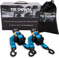 2 in. x 10 ft Blue Heavy Duty Retractable Ratchet Strap, 2-Pack Kit - 3000 lbs. Breaking Load Limit