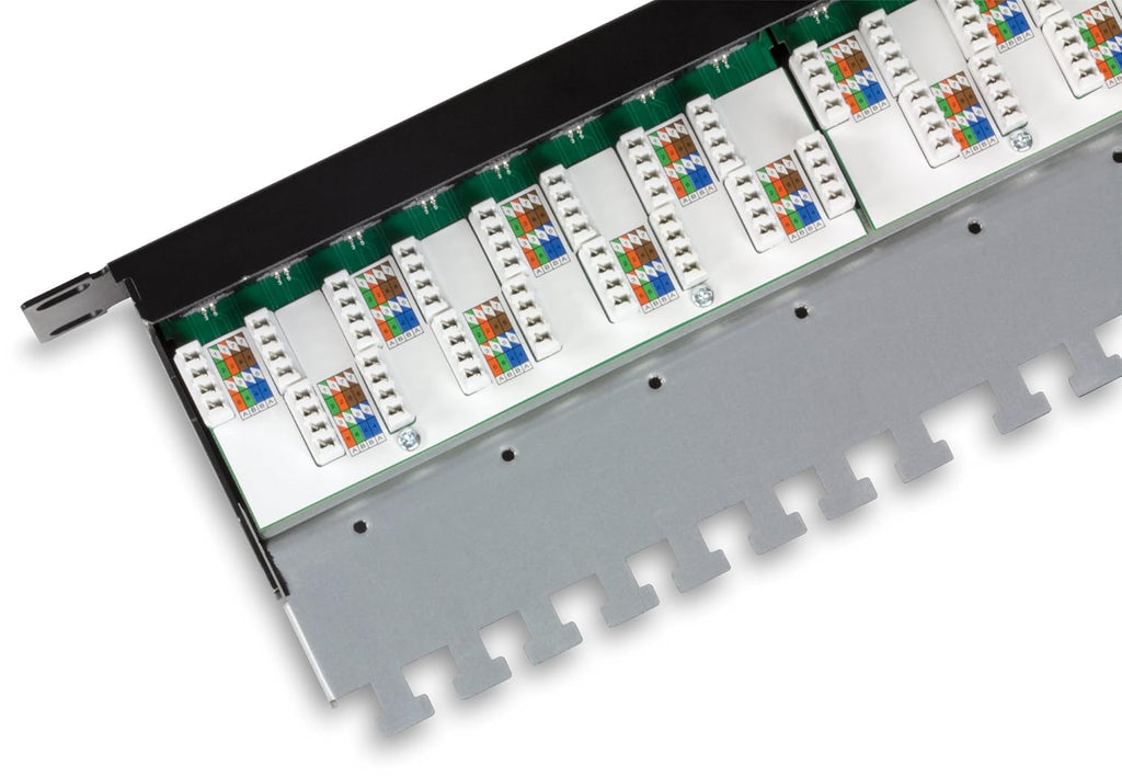 24-Port Cat6A Shielded Patch Panel, TC-P24C6AS | 1U 19" Metal Housing, 10G Ready,Cat5e,Cat6,Cat6A Compatible,Cable