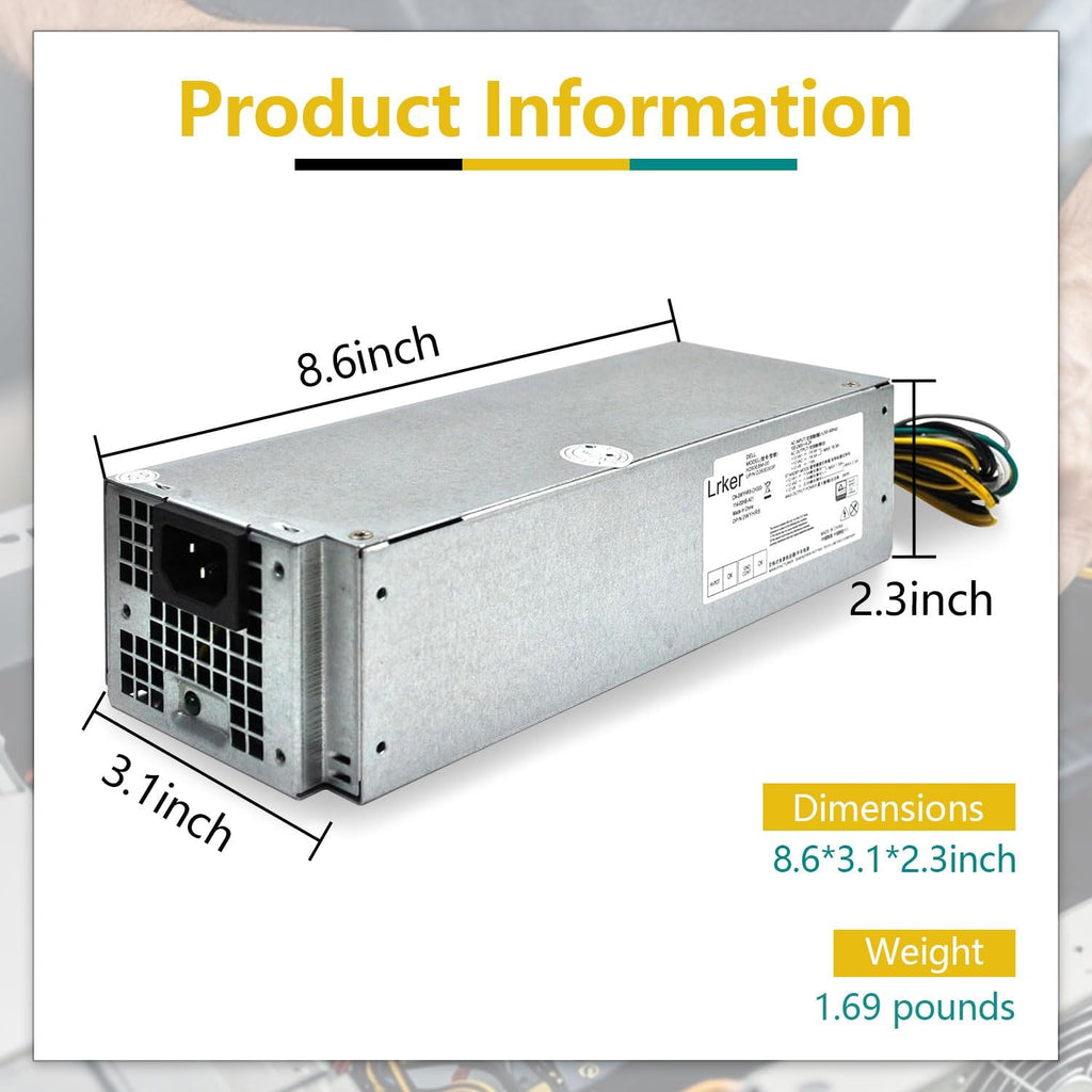 260W Power Supply H260EBM-00 Compatible with Dell Optiplex 3050 3060 5050