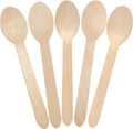 100 Count Disposable Wooden Cutlery Spoons for Parties events