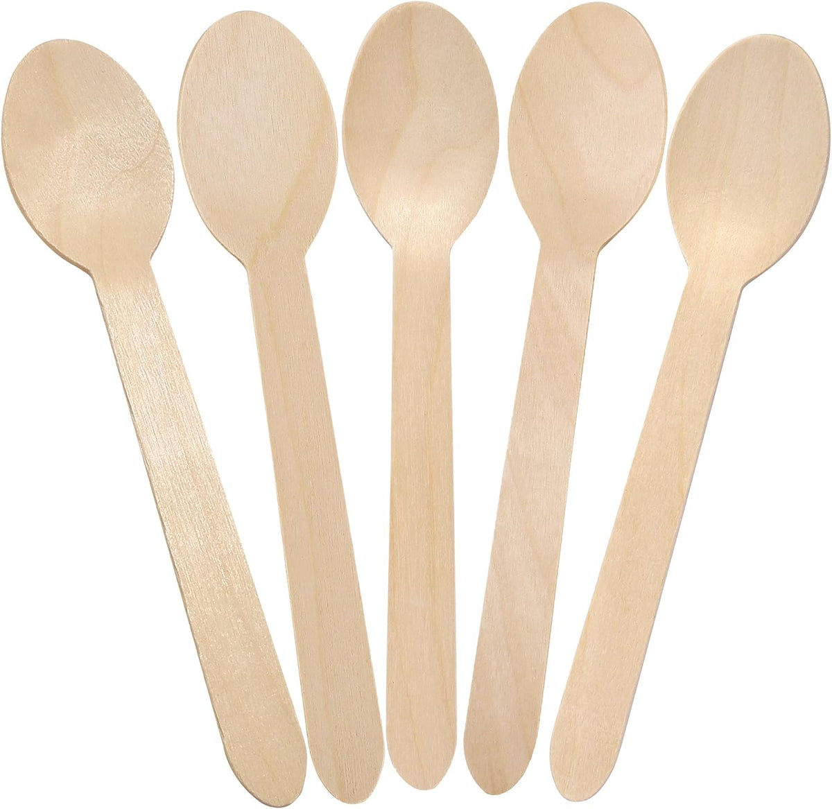 100 Count Disposable Wooden Cutlery Spoons for Parties events