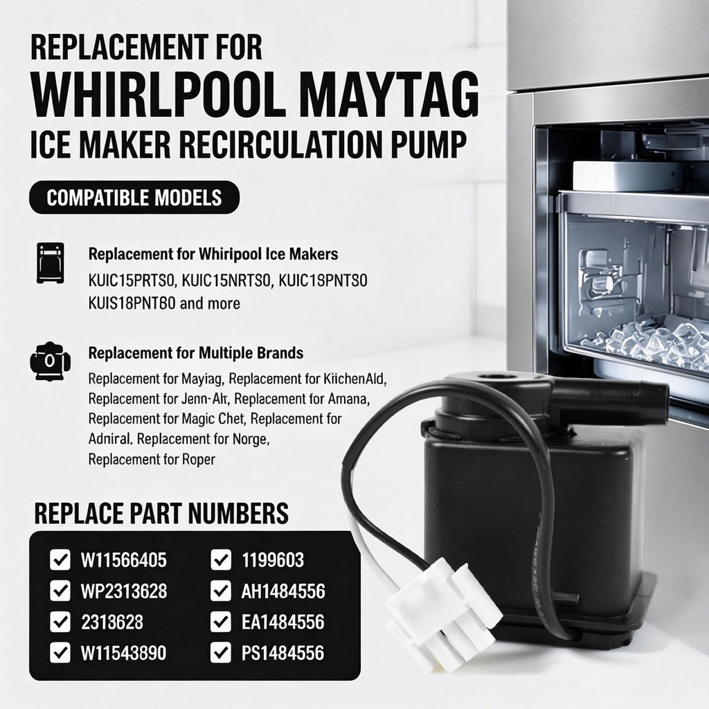 MTOSYSARI W11566405 Ice Maker Recirculation Pump Replacement for Whirlpool