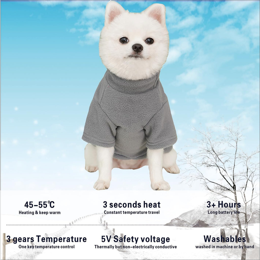 Winter Heated Dog Electric Warm Coat Clothes for Small Medium Large Dogs Outside/Inside Cold Weather Jacket pet Vest