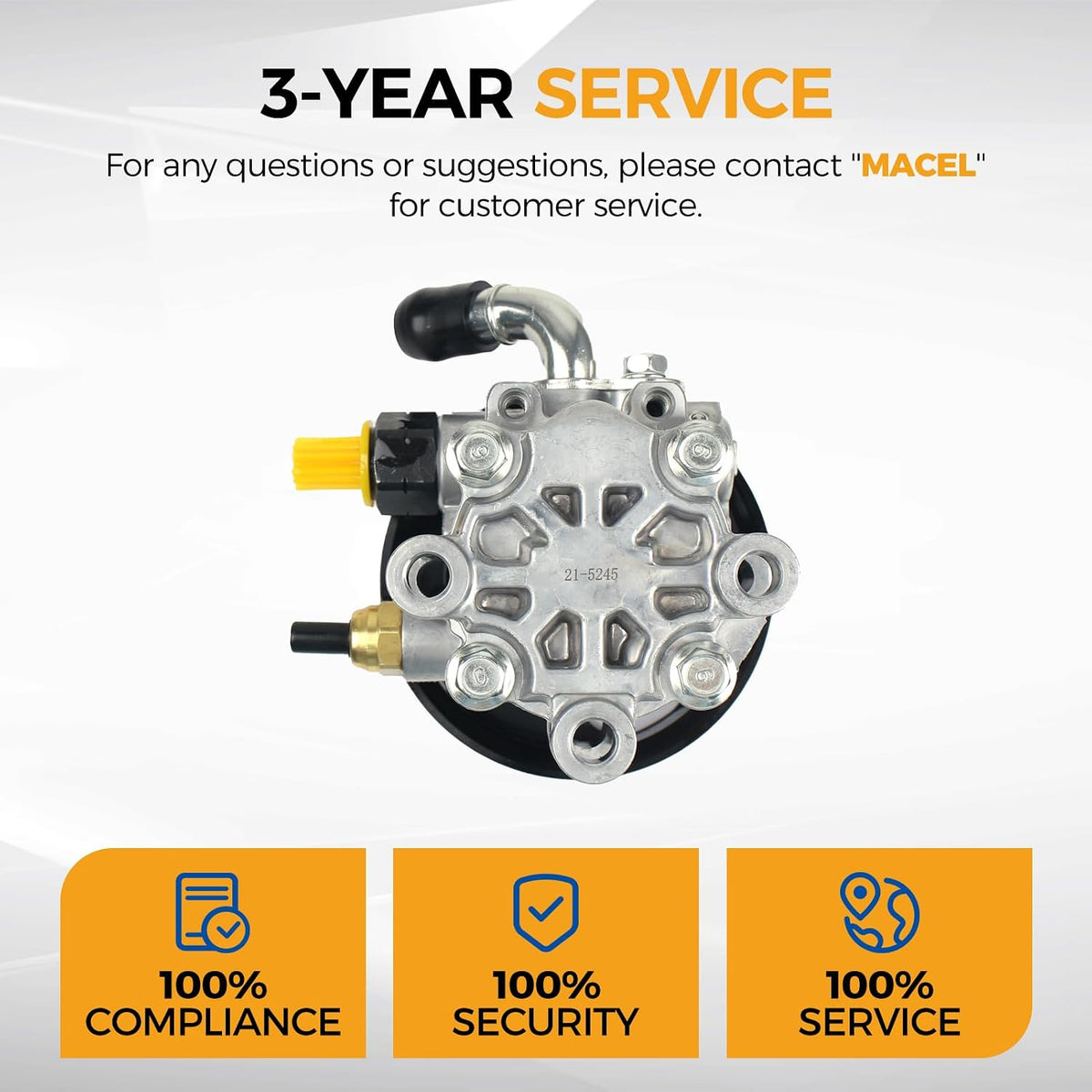 PAROD 21-5245 Power Steering Pump with Pulley Only 2.4L L4 Fit for Toyota Camry 2002-2009, 2002-2008 Solara