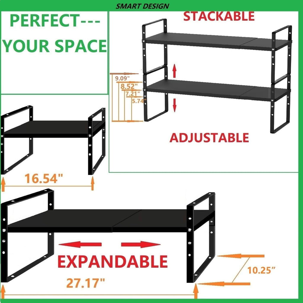 Expandable Stackable Spice Rack Cabinet Shelf Organizer in Cabinets Shelves Kitchen Cupboard Organization Stack up