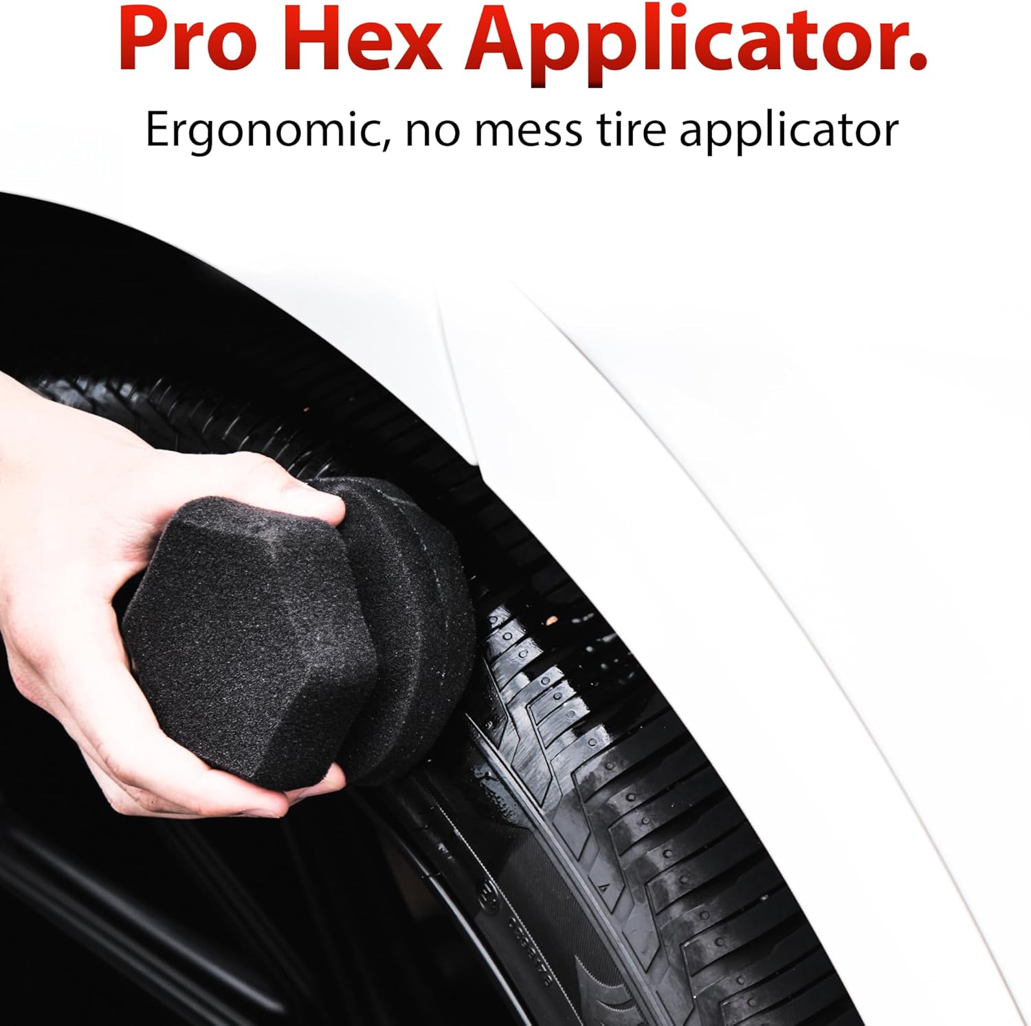 Pro Tire Hex Grip Applicator (3 Pack) - Tire Shine Car Detailing Foam Sponge Tool|Car Cleaning Supplies After Car