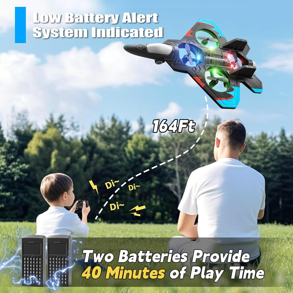 V32 Foam Remote Control Airplanes RC Planes for Kids Adults, RC Airplane Fighter Jet with Light, 360° Flip Fighter