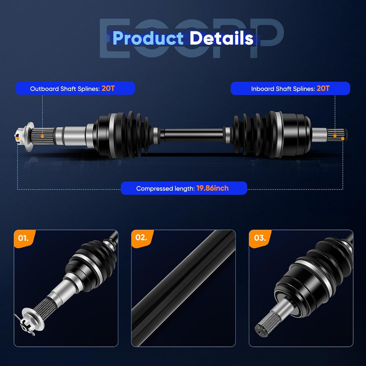ECCPP Front Left Right CV Axle for Yamaha Big Bear 400 2000-2001