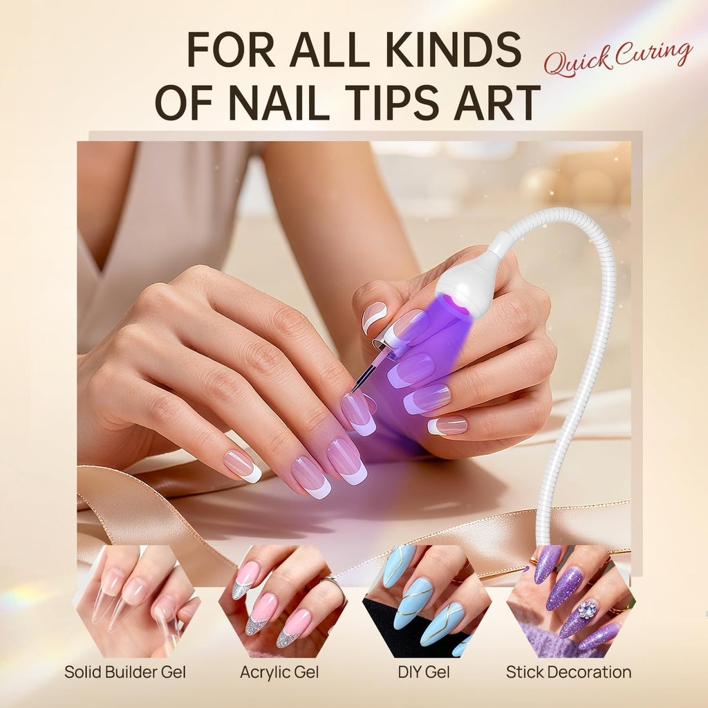 LED Nail Lamps Flexible Gooseneck Lamp Gel Polish Curing Light White | Quicky Dry Nail Manicure Dryer Plug Play