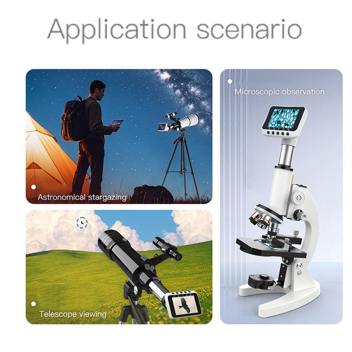 WiFi Telescope Camera Digital Eyepiece, 2.8in Display 1080P HD Video Live View, Wireless Astronomy Camera for