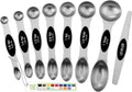 Stainless Steel Magnetic Measuring Spoons Set with Strong N45 Magnets, Heavy Duty Metal Kitchen Gadgets for Baking &
