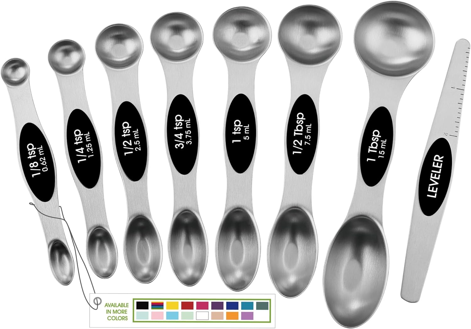 Stainless Steel Magnetic Measuring Spoons Set with Strong N45 Magnets, Heavy Duty Metal Kitchen Gadgets for Baking &