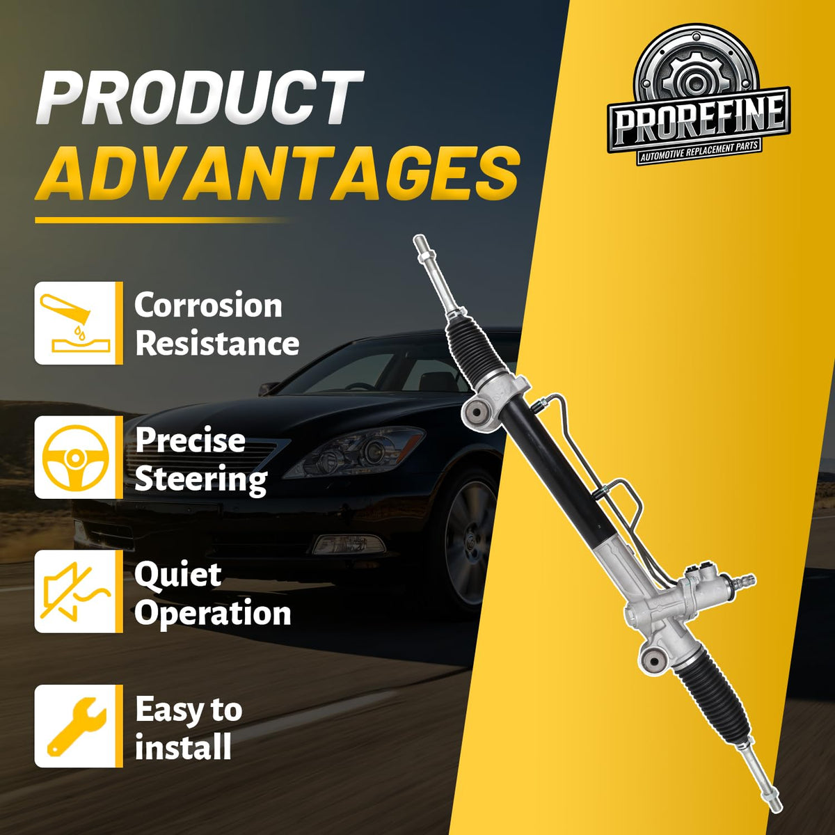 ProRefine Hydraulic Power Steering Rack Replace # 97-2630