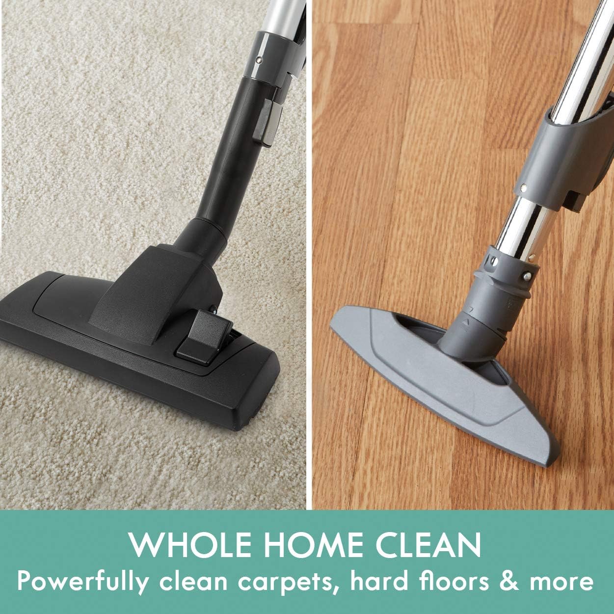 BC2005 Pet Friendly Lightweight Bagged Canister Vacuum Cleaner with Extended Telescoping Wand, HEPA Filter