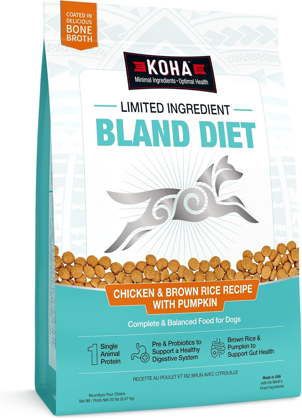 Limited Ingredient Bland Diet for Dogs, Chicken & Brown Rice, 20lb