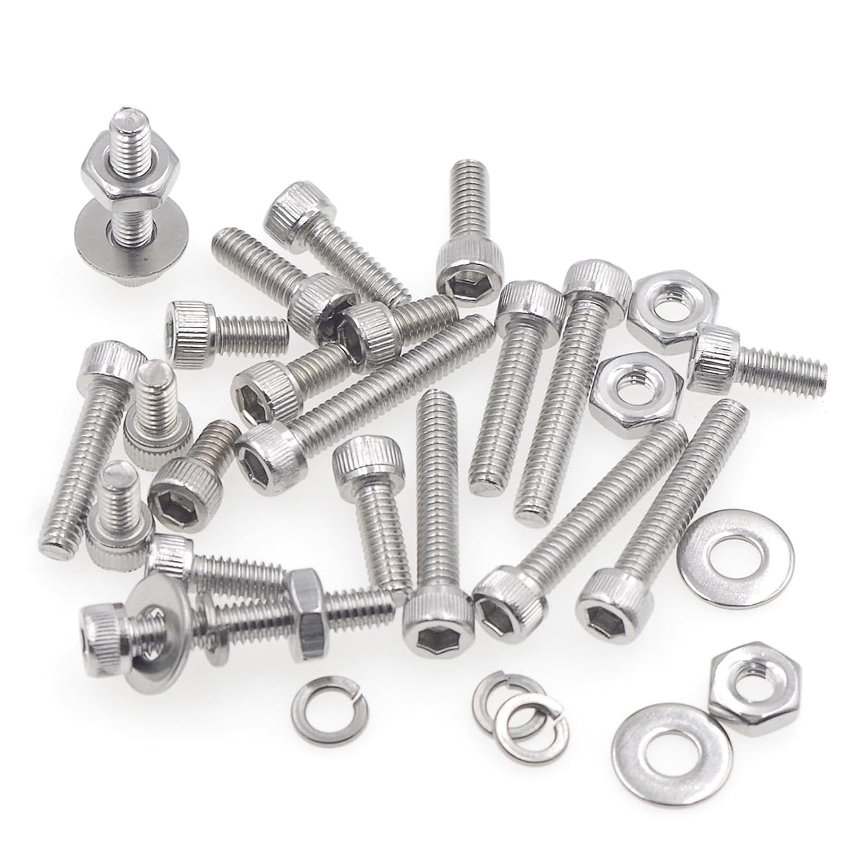 #8-32 UNC Stainless Steel Knurled Hex Socket Cap Screw Nut Washer Kit