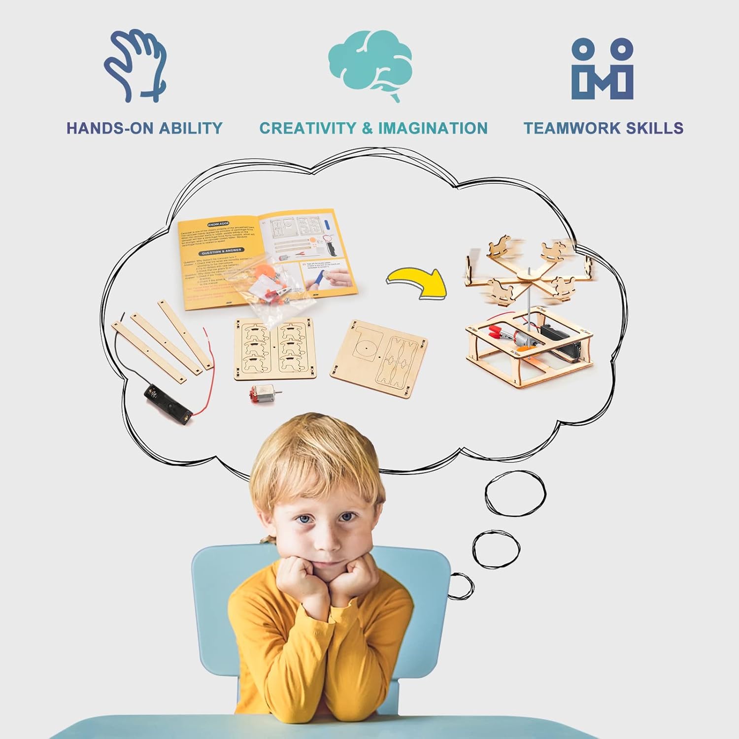 5 Individual STEM Science Kits for Kids, Wood Arts and Craft Kits, STEM Toys for Boys Girls Age 8-12 8 10 12 13 14